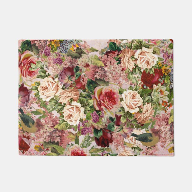 Rose Garden in May Victorian Collage Doormat (Front)