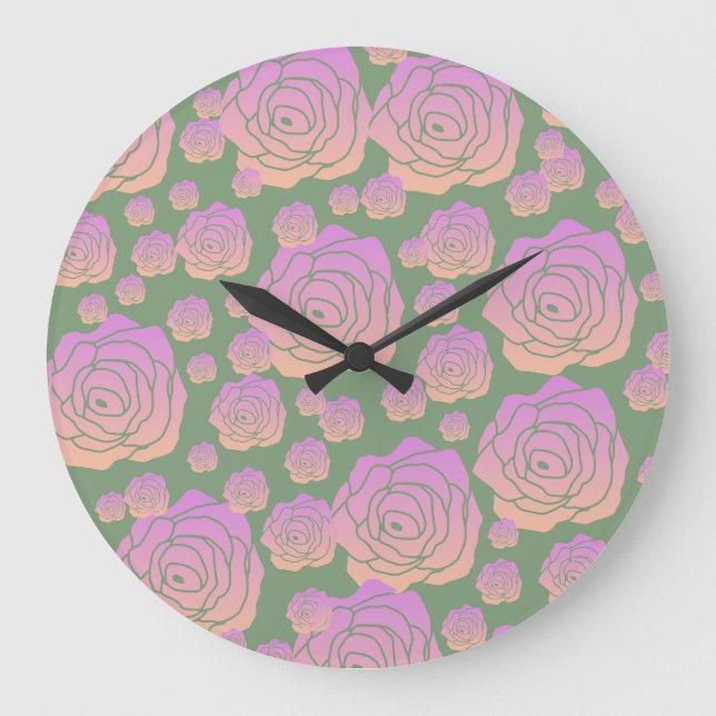 Rose Garden Large Clock (Front)