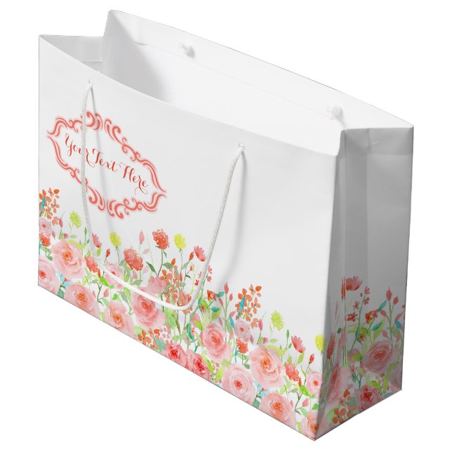 Rose Garden Large Gift Bag (Front Angled)