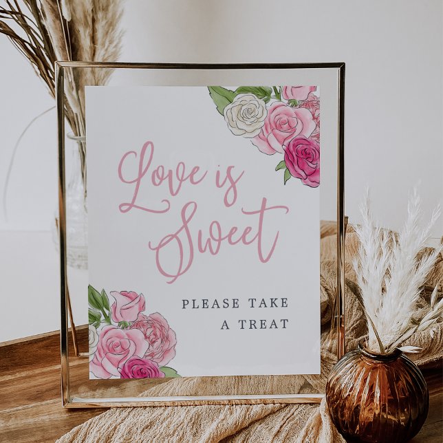 Rosé Garden "Love is Sweet" Favors & Treats Sign (Creator Uploaded)