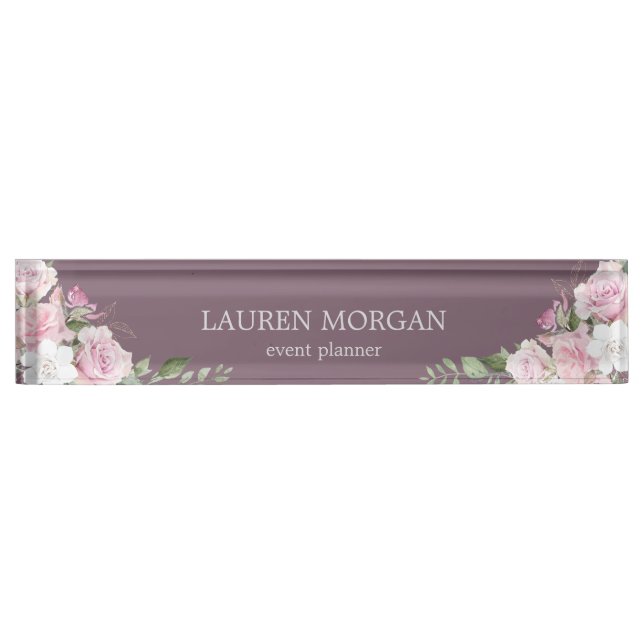 Rose Garden Mauve | Desk Nameplate (Front)
