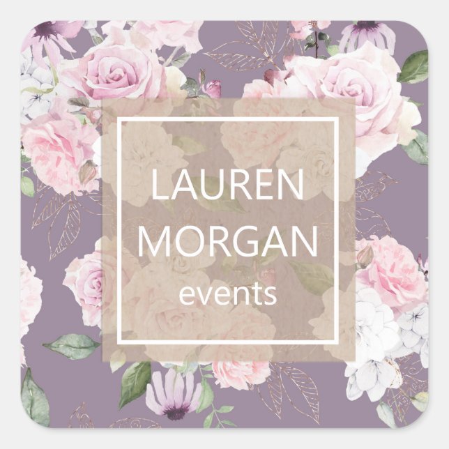 Rose Garden Mauve | Personalized Sticker (Front)