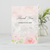 Rose Garden Modern Floral Thank You Invitation (Standing Front)