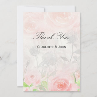 Rose Garden Modern Floral Thank You Invitation