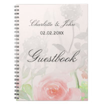 Rose Garden Modern Floral wedding Guestbook Notebook