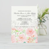 Rose Garden Modern Floral wedding invitations (Standing Front)