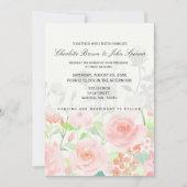 Rose Garden Modern Floral wedding invitations (Front)