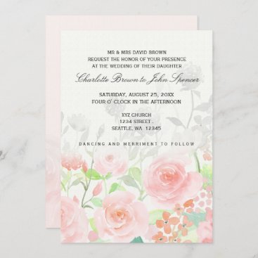 Rose Garden Modern Floral wedding invitations