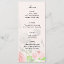 Rose Garden Modern Floral wedding menu