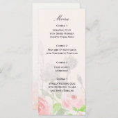 Rose Garden Modern Floral wedding menu (Front/Back)