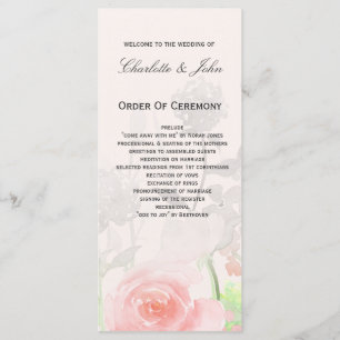 Rose Garden Modern Floral wedding programs