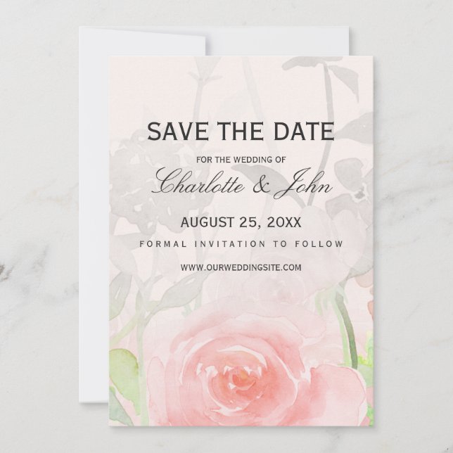 Rose Garden Modern Floral wedding save the dates Save The Date (Front)