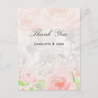 Rose Garden Modern Floral wedding Thank You notes