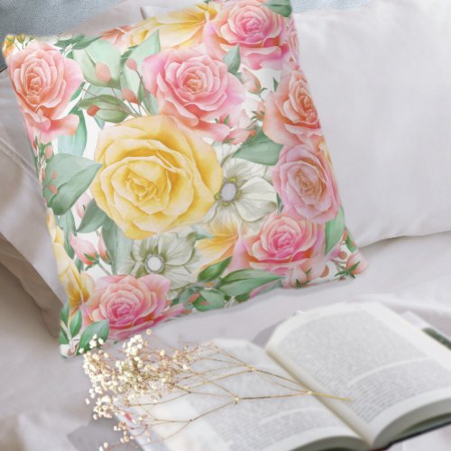 Rose Garden Multi_Color ID764 Throw Pillow