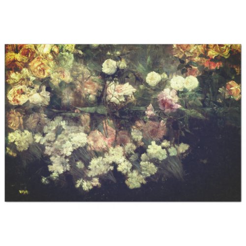 Rose Garden Painting by Dewing Decoupage Tissue Paper