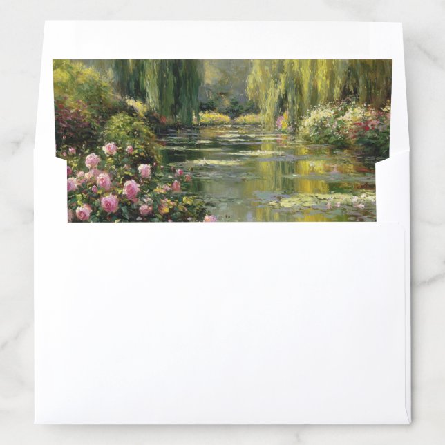Rose Garden Painting Inspired Envelope Liners (In Envelope)