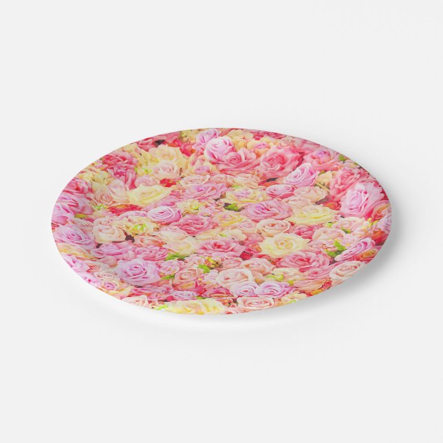 Rose garden paper plates (Angled)