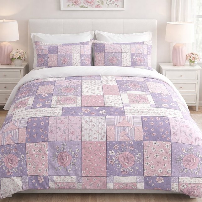 Rose Garden Patchwork Quilt Duvet Cover (Creator Uploaded)