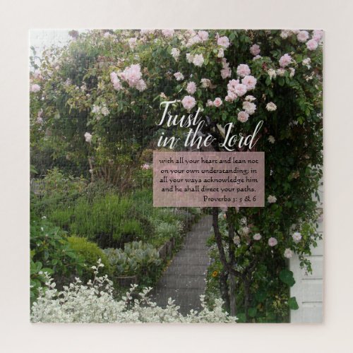 Rose Garden Path Inspirational  Acrylic Print Jigsaw Puzzle