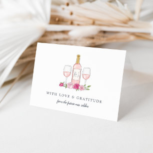 Rosé Garden Personalized Letterpress Thank You Card