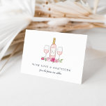 Rosé Garden Personalized Thank You Card<br><div class="desc">Designed to coordinate with our Rosé Garden wine themed event stationery collection, these chic thank you cards feature a watercolor illustration of a bottle of rosé flanked by two wine glasses on a bed of pink flowers. Personalize the wine bottle with the couple's initials, add two lines of custom text...</div>