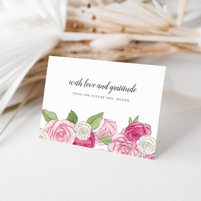 Rosé Garden Personalized Thank You Card (Creator Uploaded)