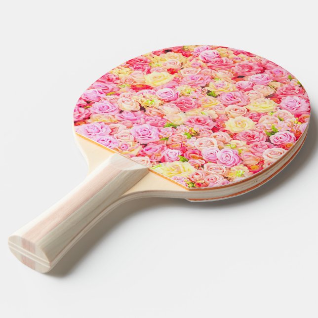Rose garden ping pong paddle (Front Angle)