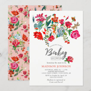 Rose Garden pink Baby Shower Invitations