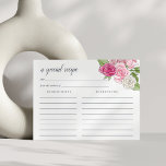 Rose Garden Recipe Card<br><div class="desc">Pink watercolor floral recipe card that matches our Rose Garden shower invitations.</div>