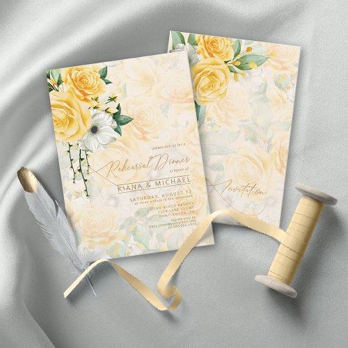 Rose Garden Rehearsal Dinner Yellow ID764 Invitation