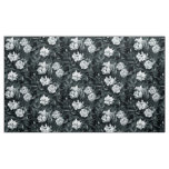 "Rose garden", retro floral pattern, black &amp; white Fabric