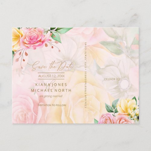 Rose Garden Save the Date Multi_Color ID764 Announcement Postcard