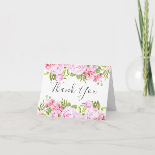 Rose Garden Script Thank You Card
