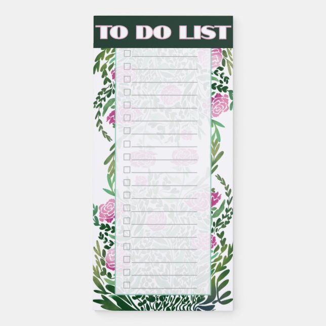 Rose Garden To do list Magnetic Notepad (Front)