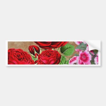Rose Garden Vintage Bumper Sticker by TeensEyeCandy at Zazzle