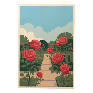 Rose Garden Wall Art – Minimalist Floral