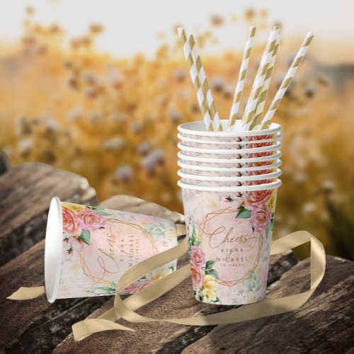 Rose Garden Wedding Cheers Multi_Color ID764 Paper Cups