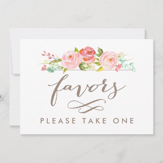 Rose Garden Wedding Favors Please Take One Print (Front)