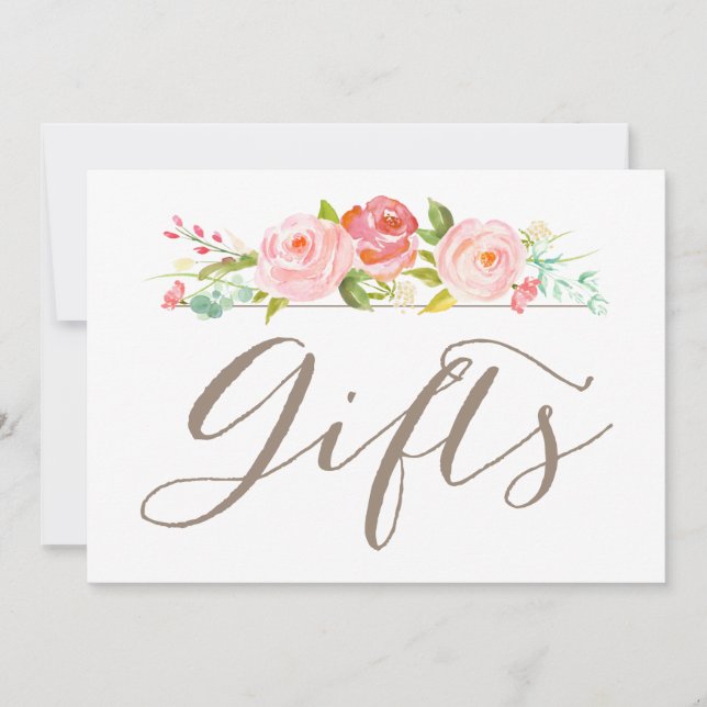 Rose Garden Wedding Gifts Sign Invitation (Front)