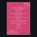 Rose Garden Wedding Menu Card - Pink<br><div class="desc">This contemporary Rose Garden collection features beautiful rose silhouettes that add a classy and elegant style to any wedding theme. This design is also available in other color schemes. Visit berryberrysweet.com for details. Available items in this design: - Wedding Invitations - RSVP card - Table Seating/Place Cards - Wedding Programs...</div>