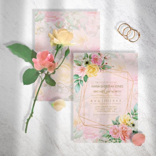 Rose Garden Wedding Multi_Color ID764 Invitation