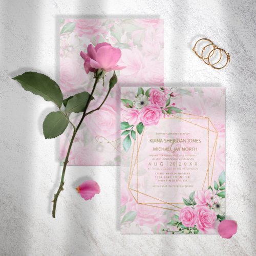 Rose Garden Wedding Pink ID764 Invitation