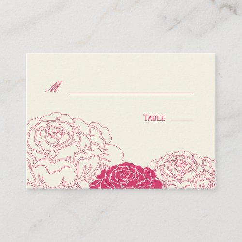 Rose Garden Wedding Place Card - Pink Business Card Templates