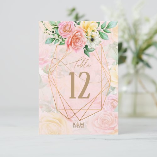 Rose Garden Wedding Table Number Multi_Color ID764
