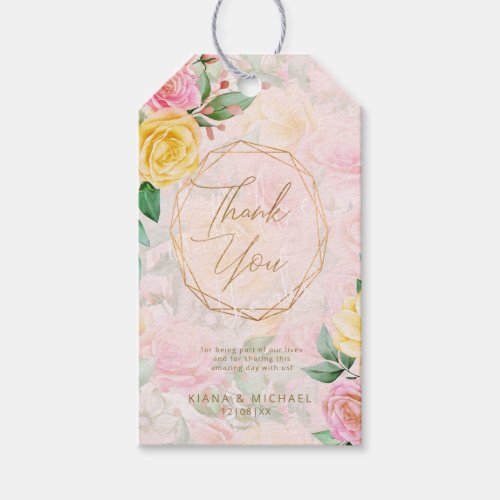 Rose Garden Wedding Thank You Multi_Color ID764 Gift Tags