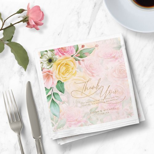 Rose Garden Wedding Thank You Multi_Color ID764 Napkins