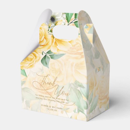 Rose Garden Wedding Thank You V2 Yellow ID764 Favor Boxes