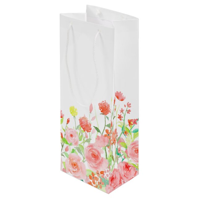 Rose Garden Wine Gift Bag (Back Angled)