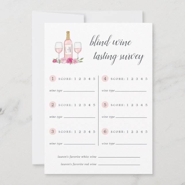Rosé Garden | Wine Tasting Scorecard (Front)