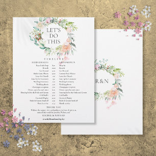 Rose Garland Floral Wedding Schedule Timeline